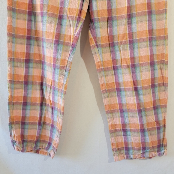 Billabong The Salty Blonde Break Point Pants Sz 30 Orange Gingham Resortwear - Picture 6 of 12